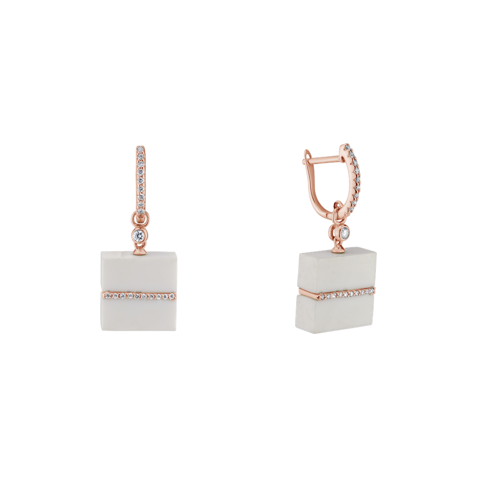 Náušnice a achátem s diamanty Fairy Land