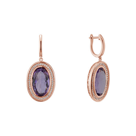 Náušnice s ametystem diamanty Melissa