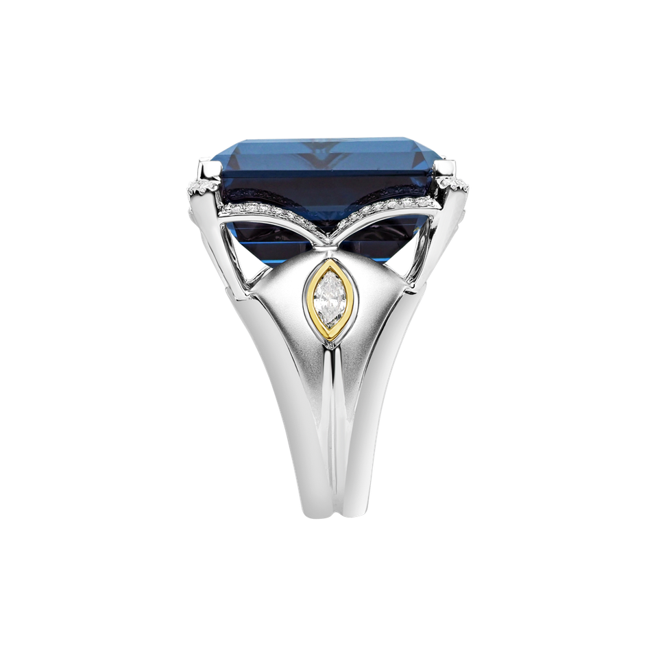 Prsten s topazem a diamanty Blue Rhapsody