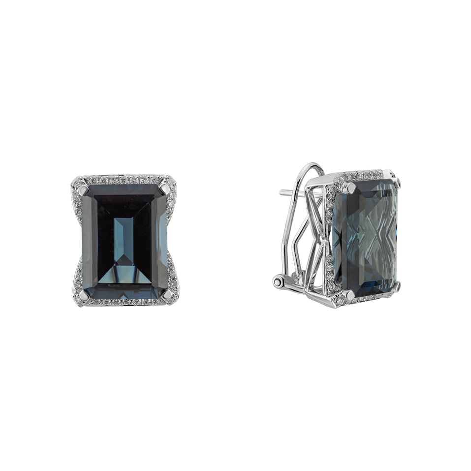 Náušnice s topazem a diamanty Blue Harmony