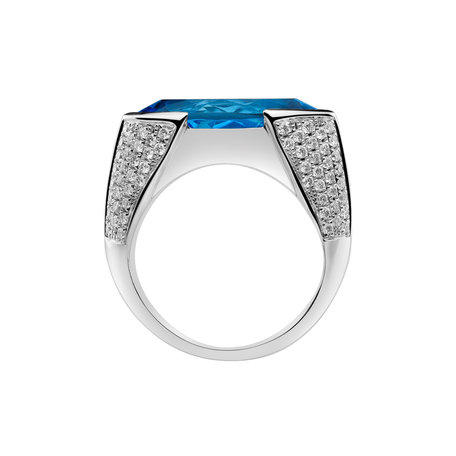 Prsten s topazem a diamanty Fiona