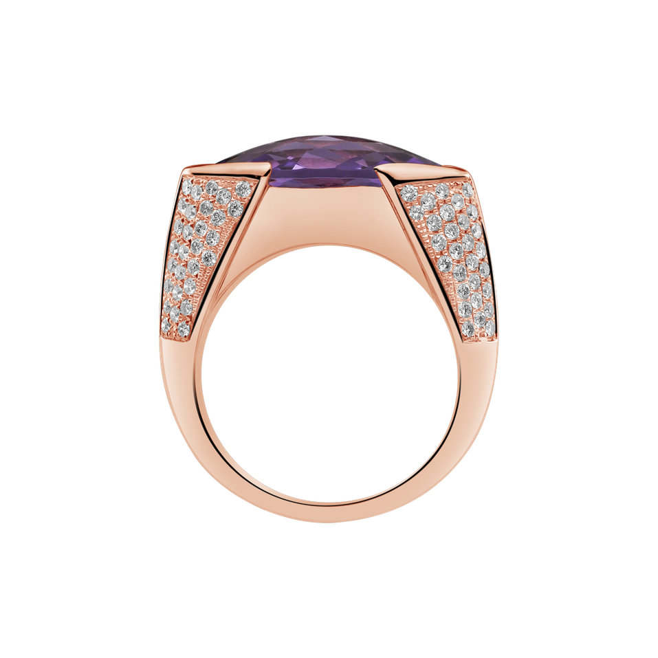 Prsten s ametystem a diamanty Fiona