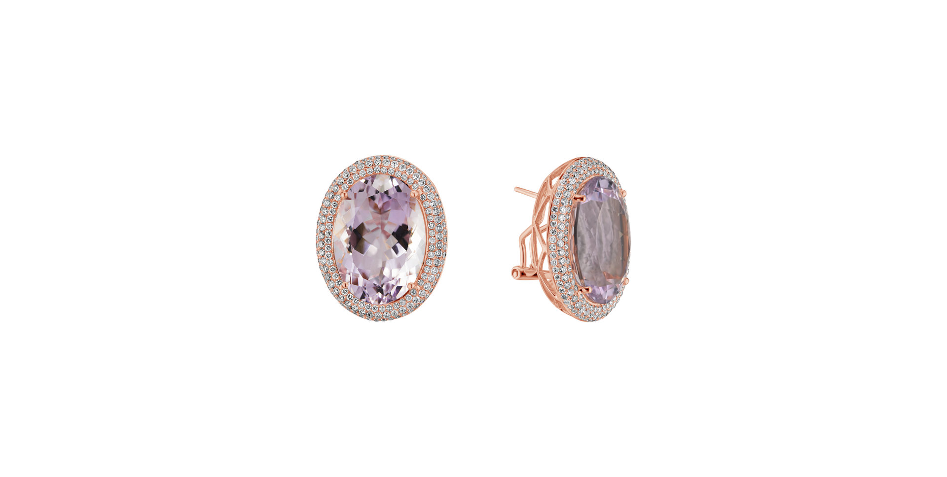 Náušnice s ametystem diamanty Fantasy Majesty