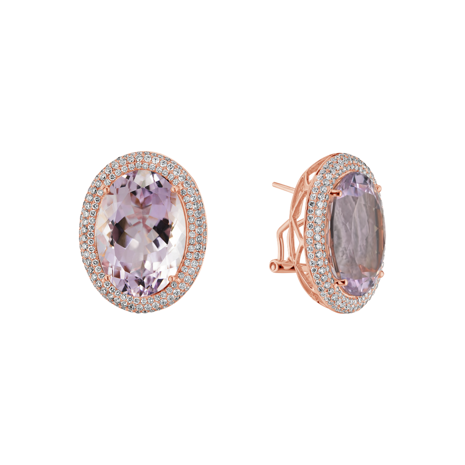 Náušnice s ametystem diamanty Fantasy Majesty