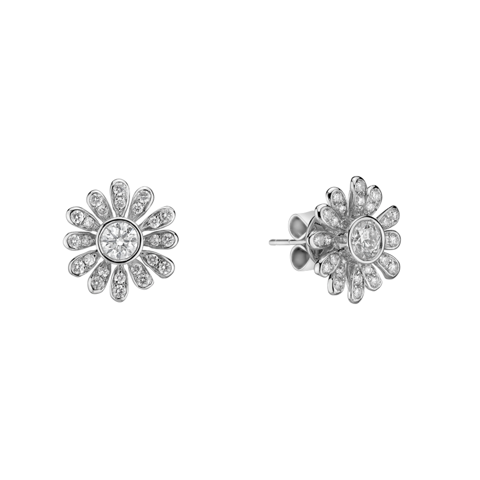 Náušnice s diamanty Flower Carrie