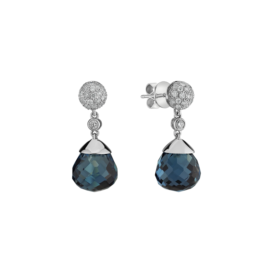 Náušnice s topazem a diamanty Gianpaola