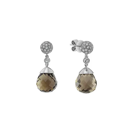 Náušnice s quartzem a diamanty Gianpaola