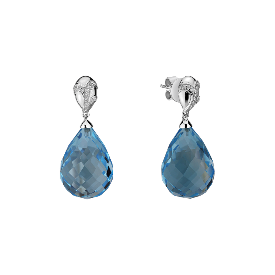 Náušnice s topazem a diamanty Hanlerore