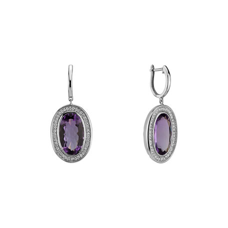 Náušnice s ametystem diamanty Melissa
