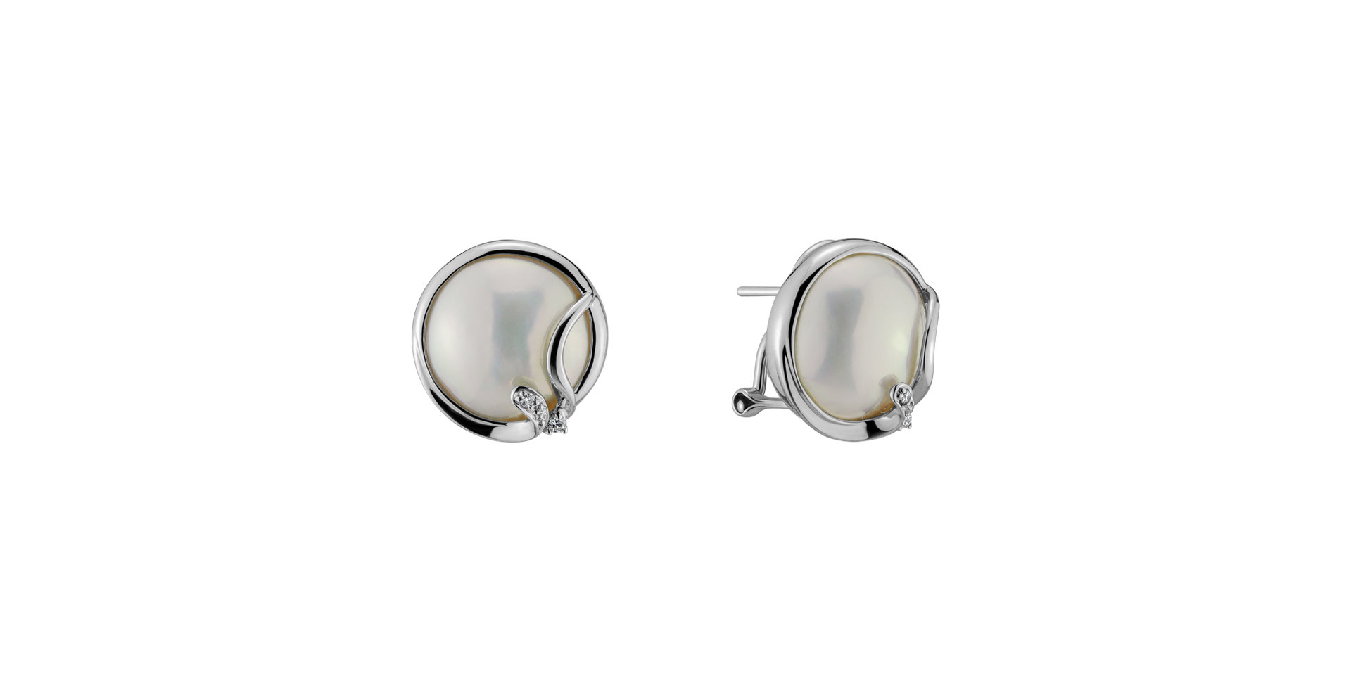 Náušnice s perlou a diamantem Dazzling Ocean