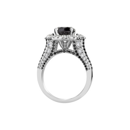 Prsten s bílými a černými diamanty Giulia