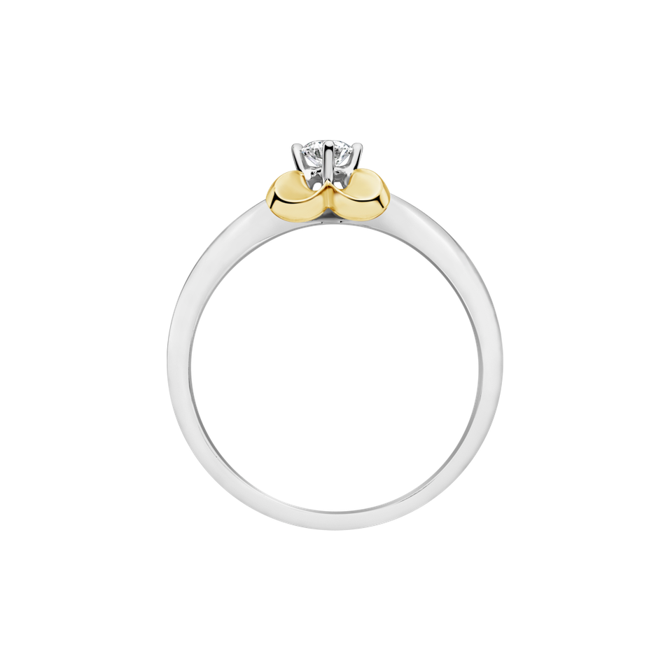 Prsten s diamantem Flower Love