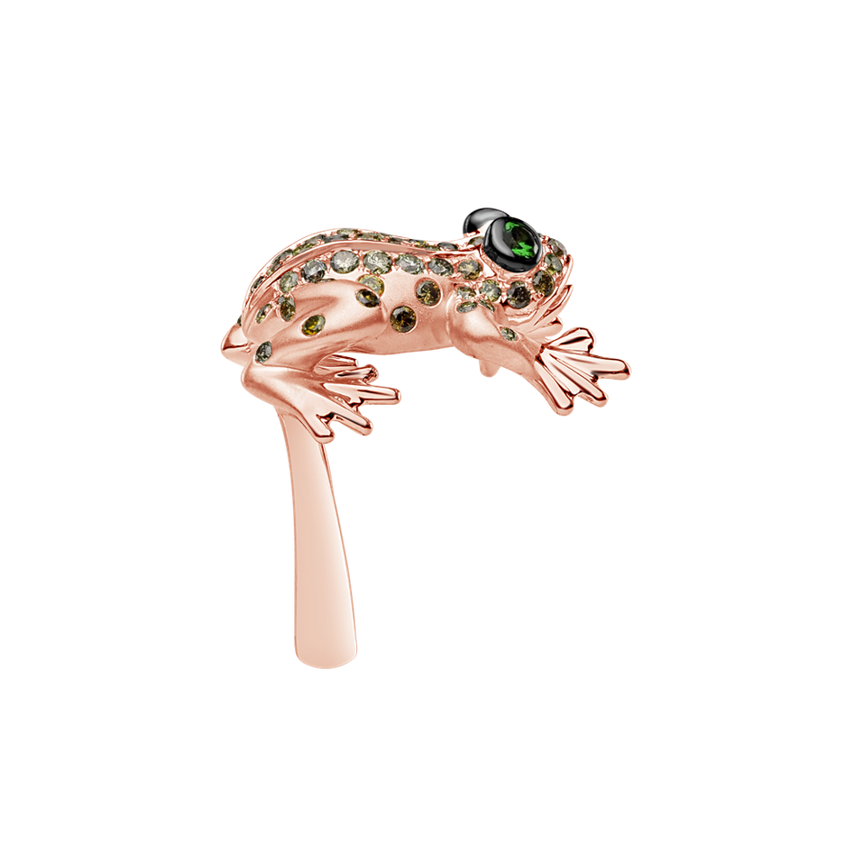 Prsten s hnědými a žlutými diamanty a granáty Wild Nature