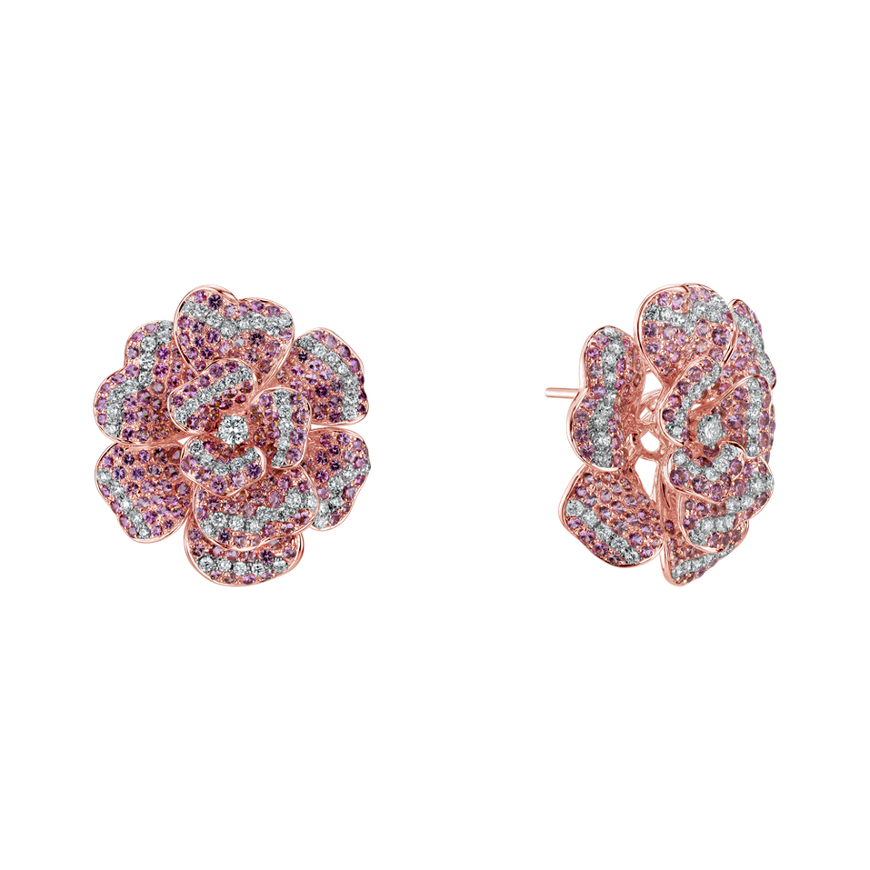 Náušnice s diamanty a safíry Ice Flower