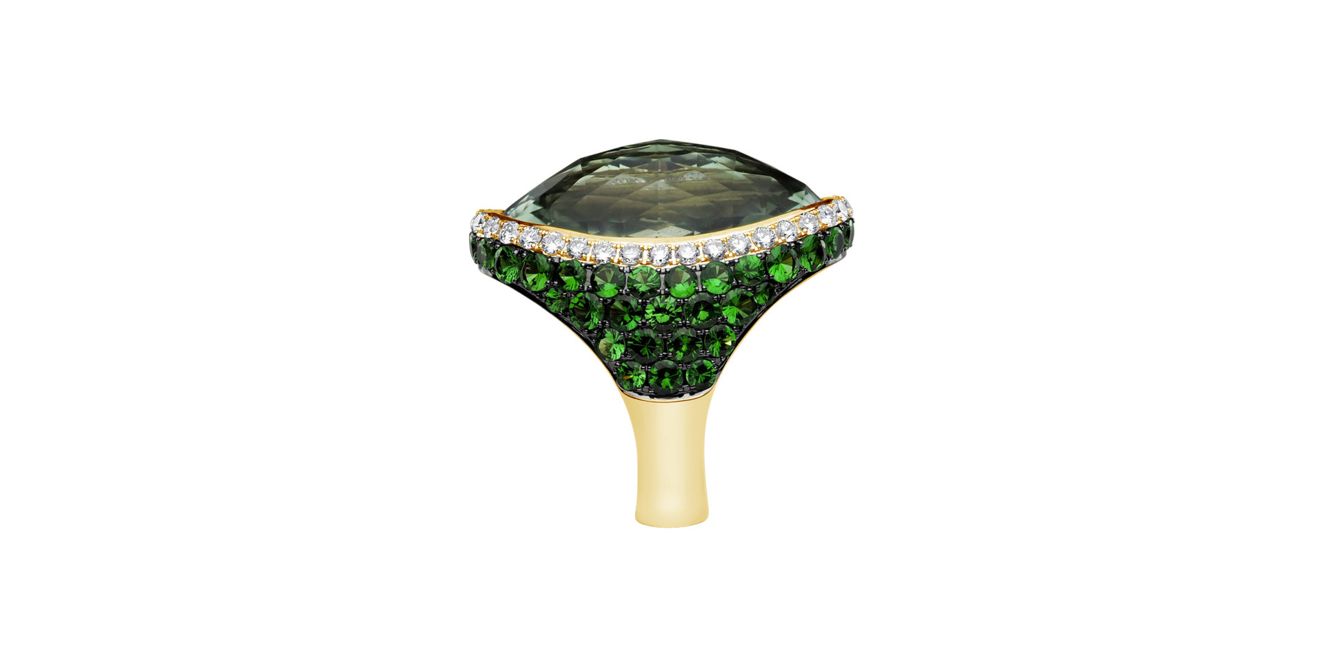 Prsten s diamanty, ametystem a granáty Darcie