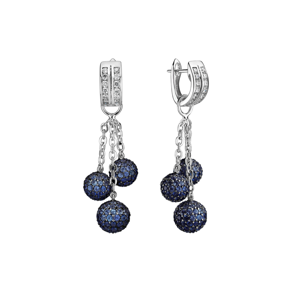 Náušnice s diamanty a safíry Daine