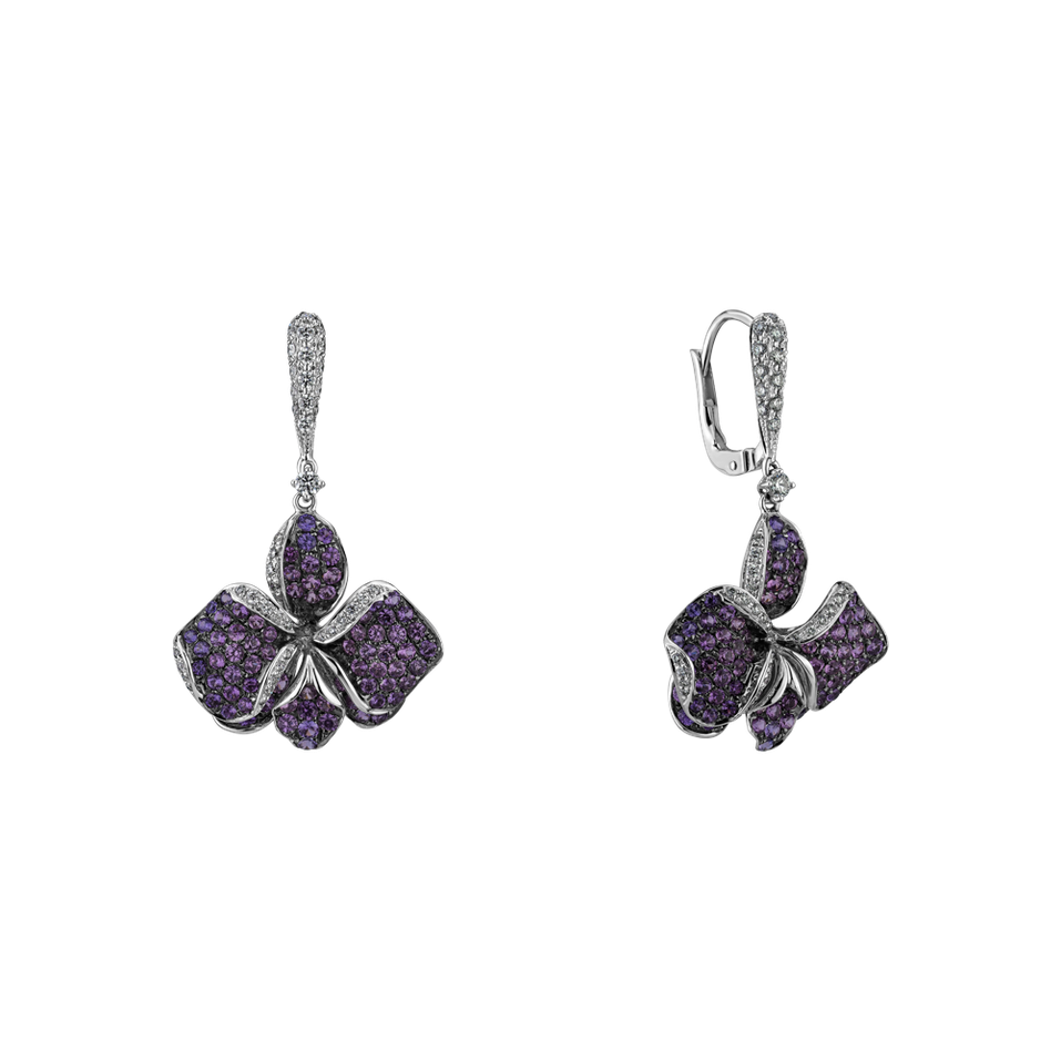 Náušnice s diamanty a safíry Iris