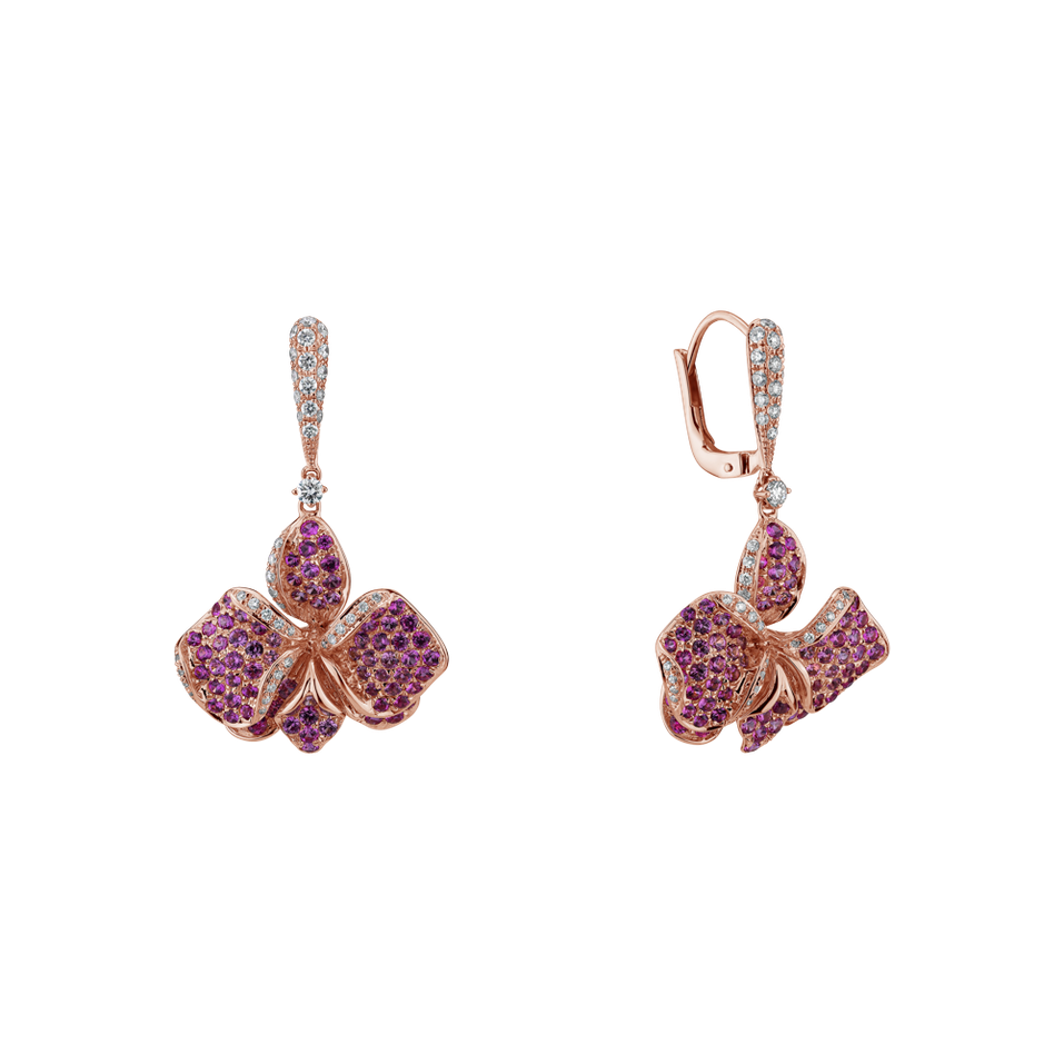 Náušnice s diamanty a safíry Iris