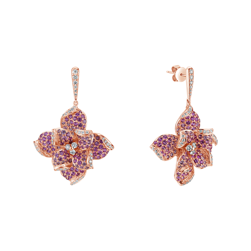 Náušnice s diamanty a safíry Rossini