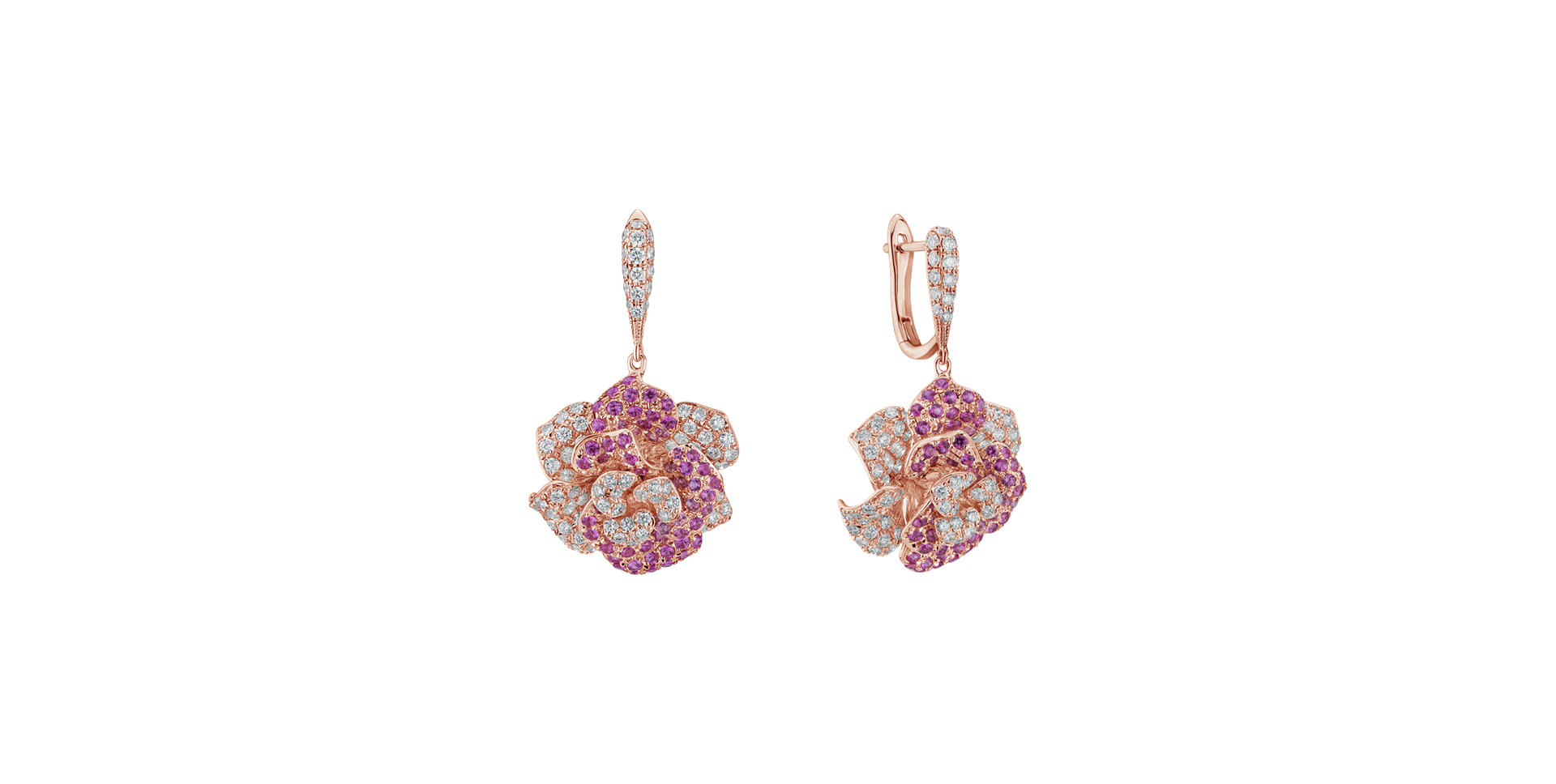 Náušnice s diamanty a safíry Charming Unique