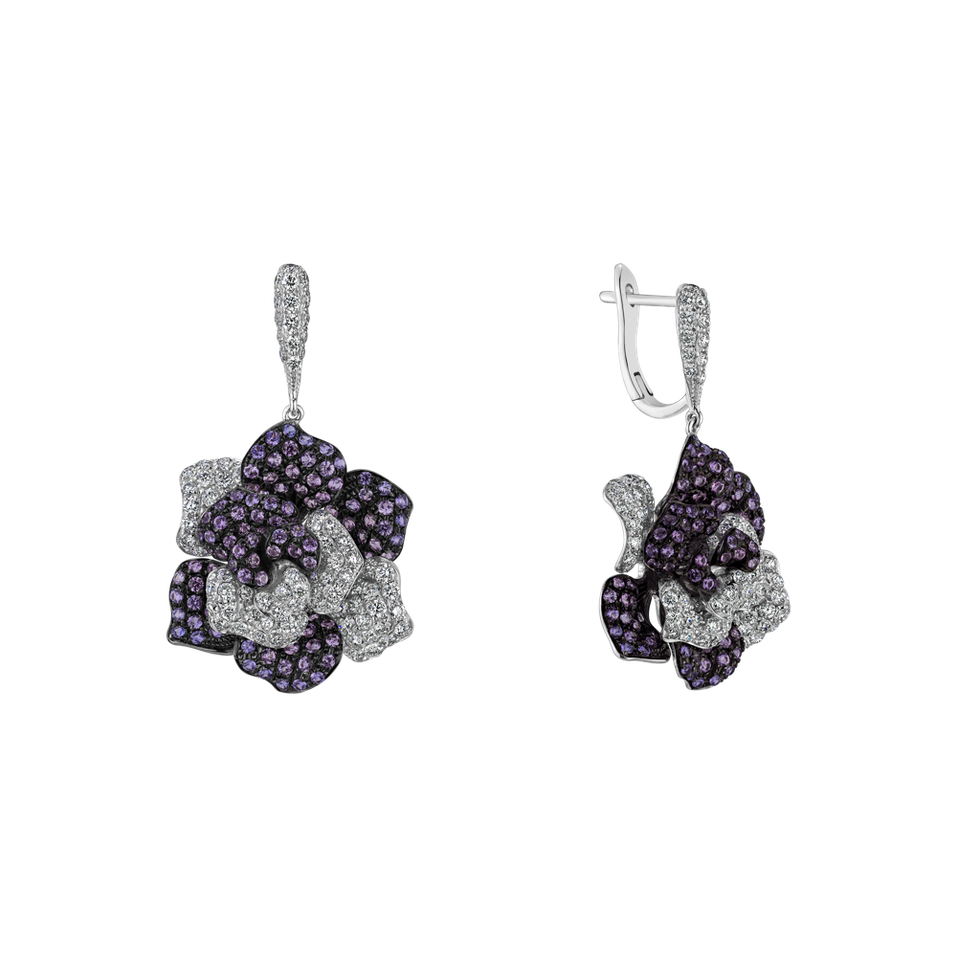 Náušnice s diamanty a safíry Sweetness