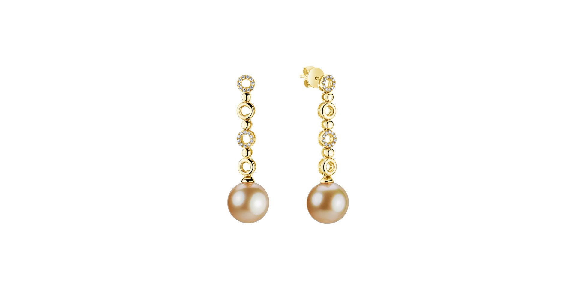 Náušnice s perlou a diamanty Breena
