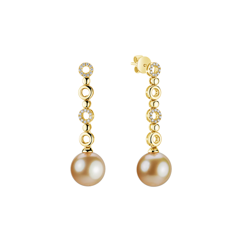 Náušnice s perlou a diamanty Breena