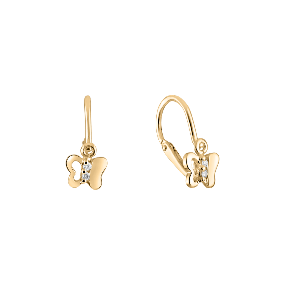 Dětské náušnice s diamanty Butterfly Symphony