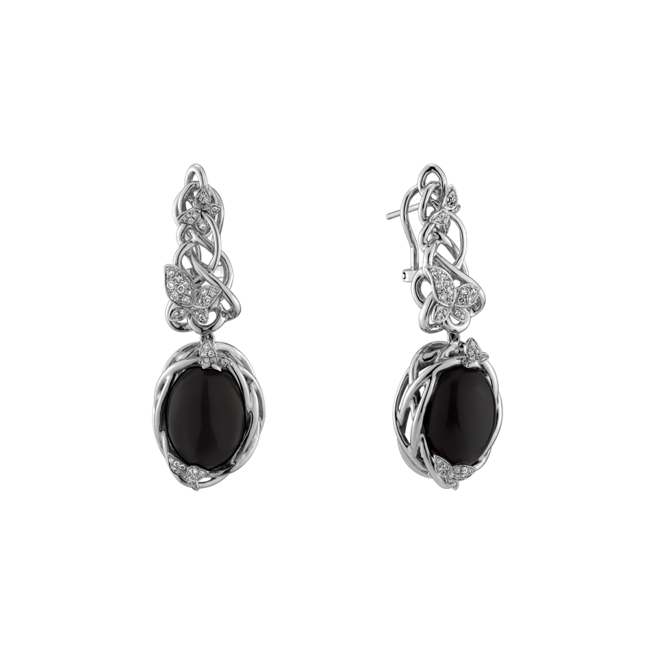 Náušnice s měsíčním kamenem a diamanty Balance Sheet