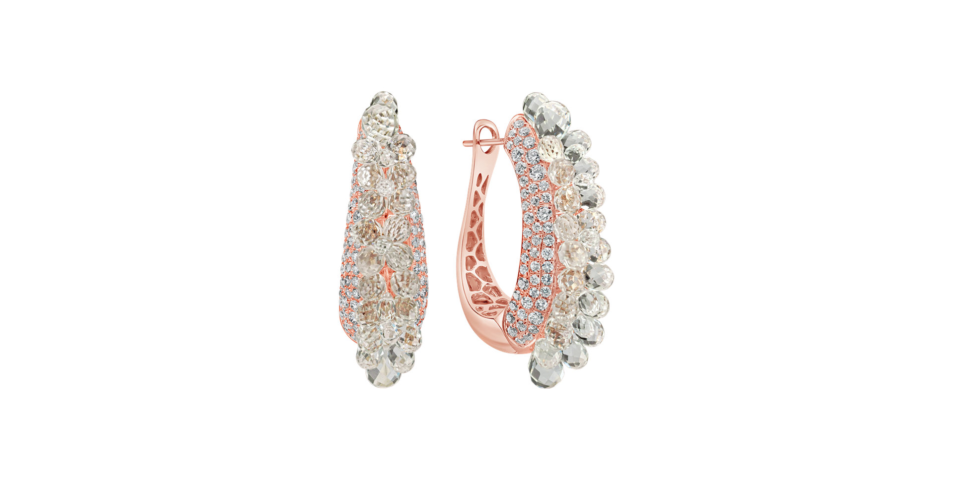 Náušnice s diamanty a ametystem Galaxy Drops