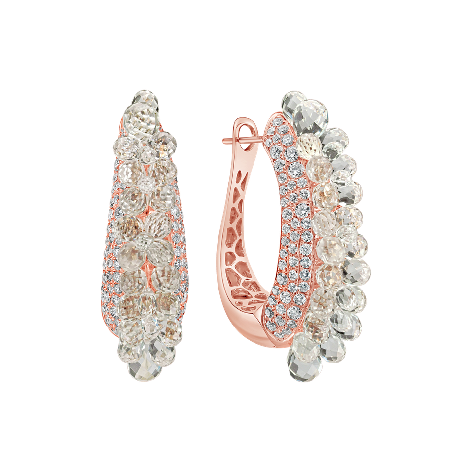 Náušnice s diamanty a ametystem Galaxy Drops