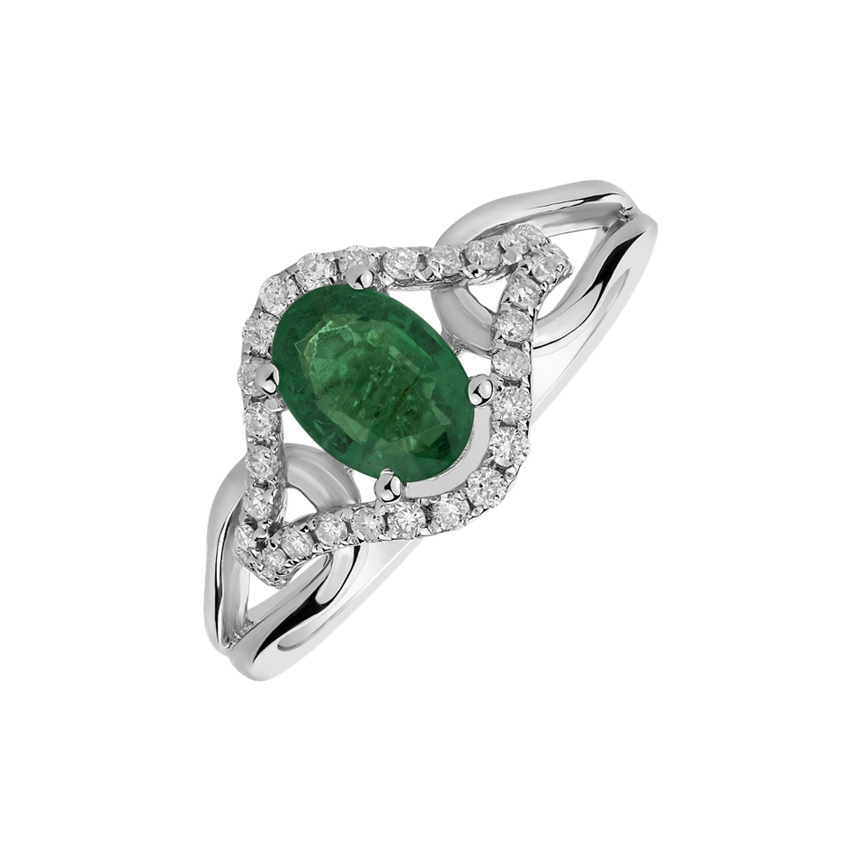 Prsten se smaragdem a diamanty Sierra