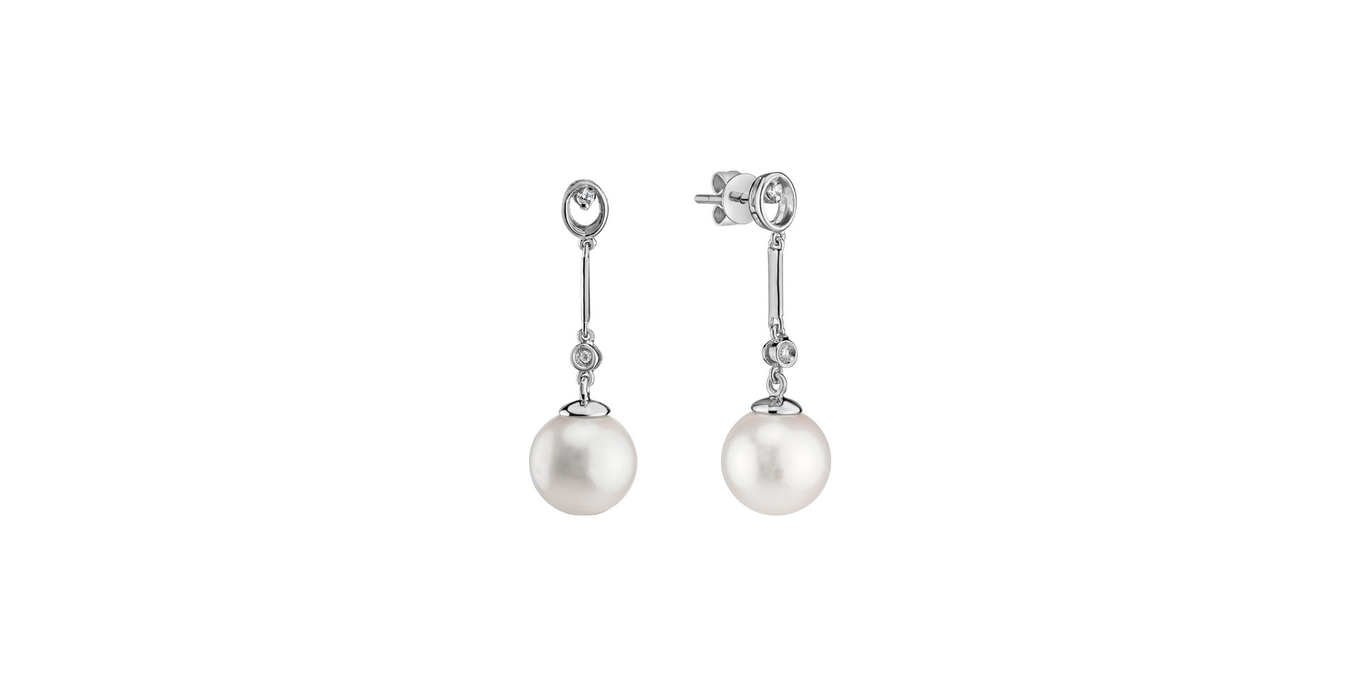 Náušnice s perlou a diamanty Pontus Magic