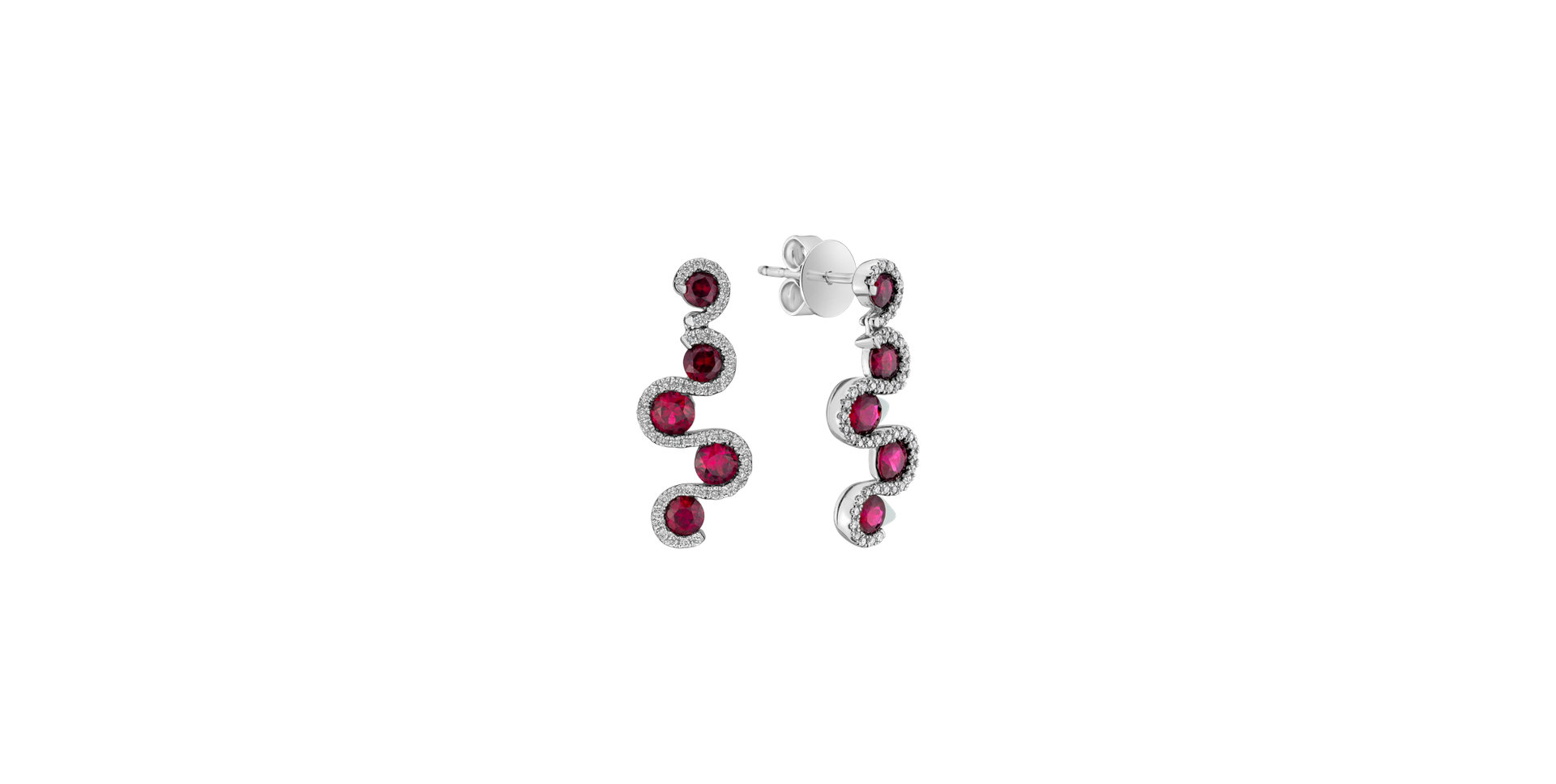 Náušnice s rubíny a diamanty Ruby Pulse