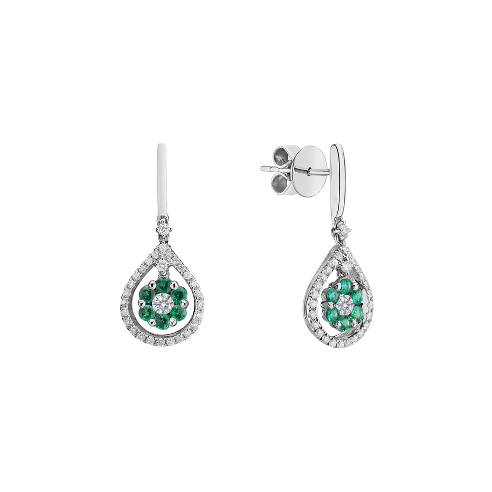 Náušnice s diamanty a smaragdy Juniper