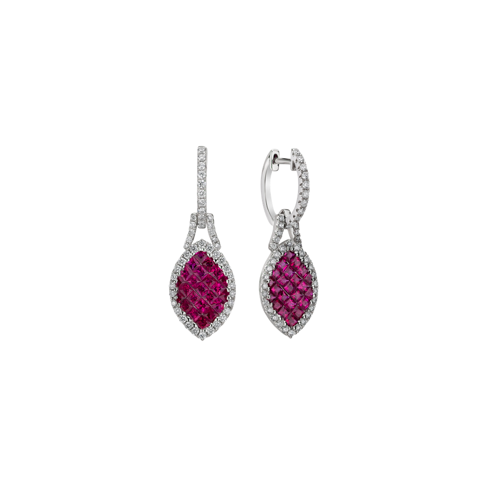 Náušnice s diamanty a rubíny Loving Glow