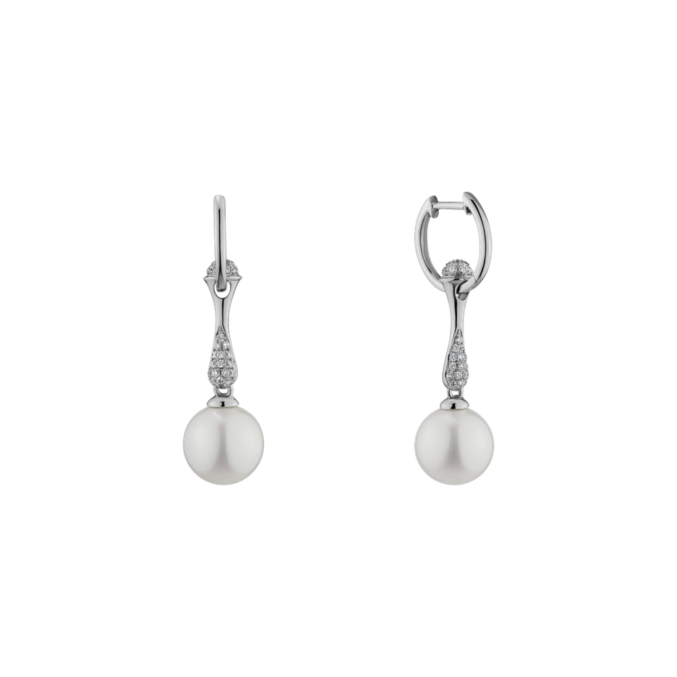 Náušnice s perlou a diamanty Island in the Sun