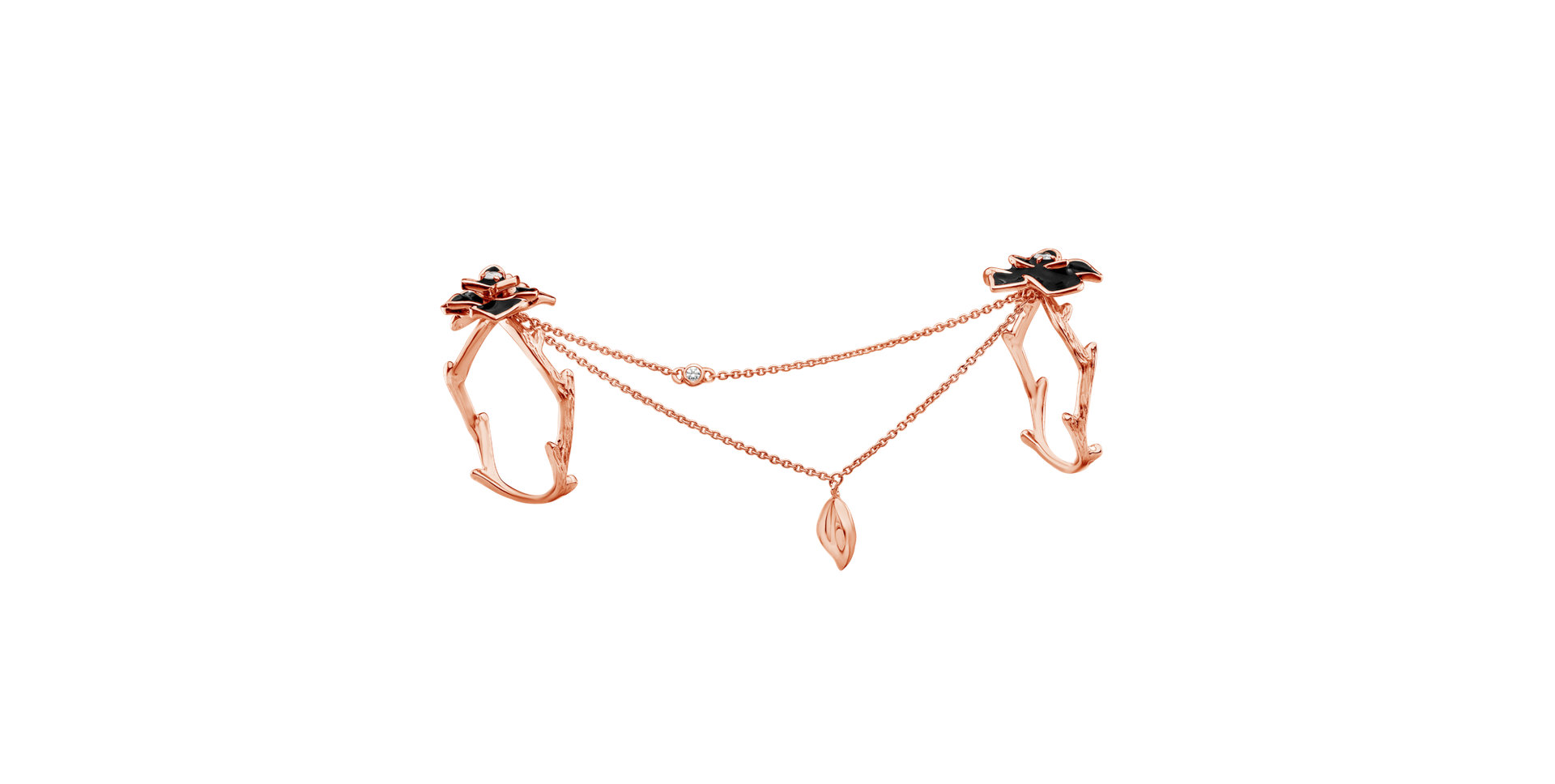 Prsten s diamanty a emaily Floral Delicacy