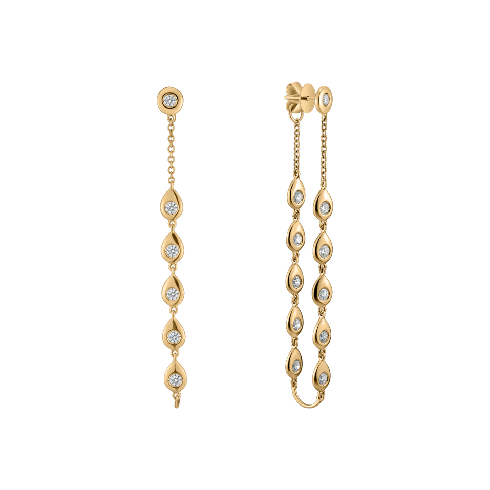 Náušnice s diamanty Shine Waterfall