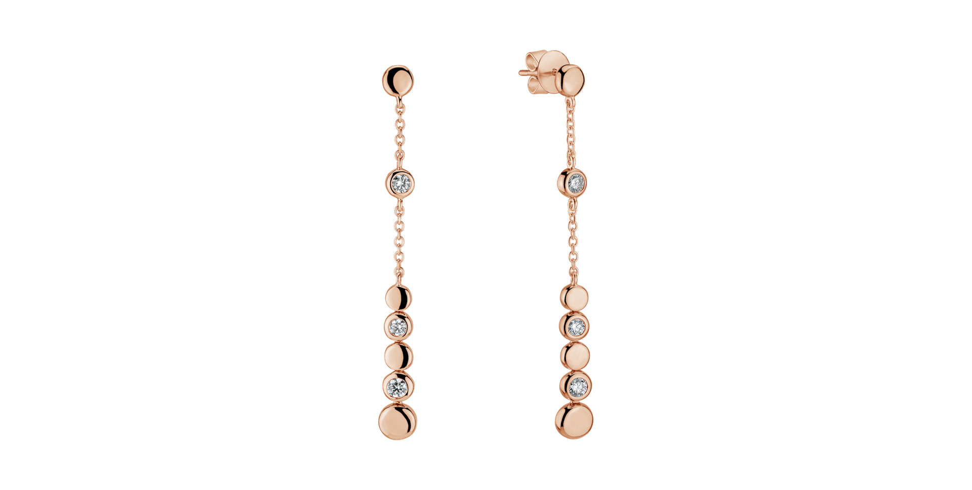 Náušnice s diamanty Moonshine Waterfall