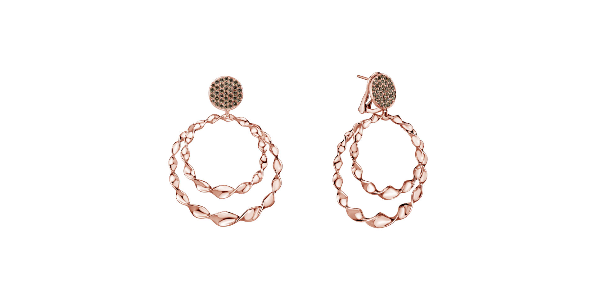 Náušnice s hnědými diamanty Arabic Treasure