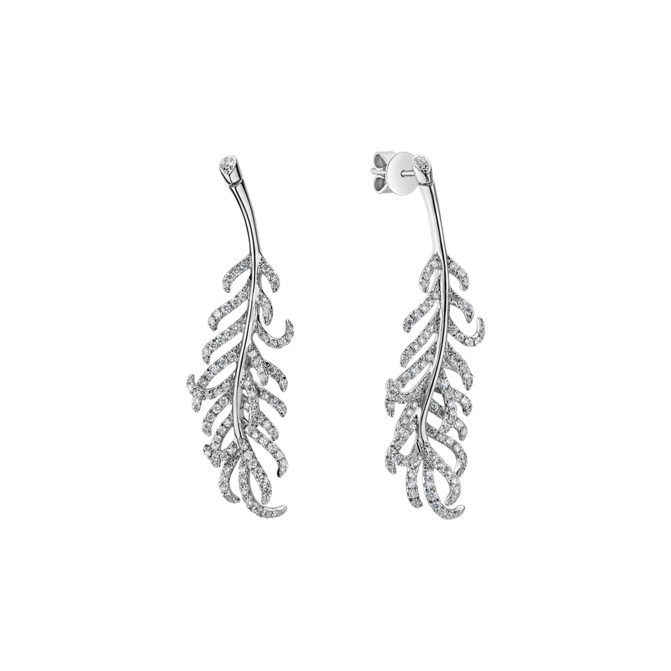 Náušnice s diamanty Dream Feather