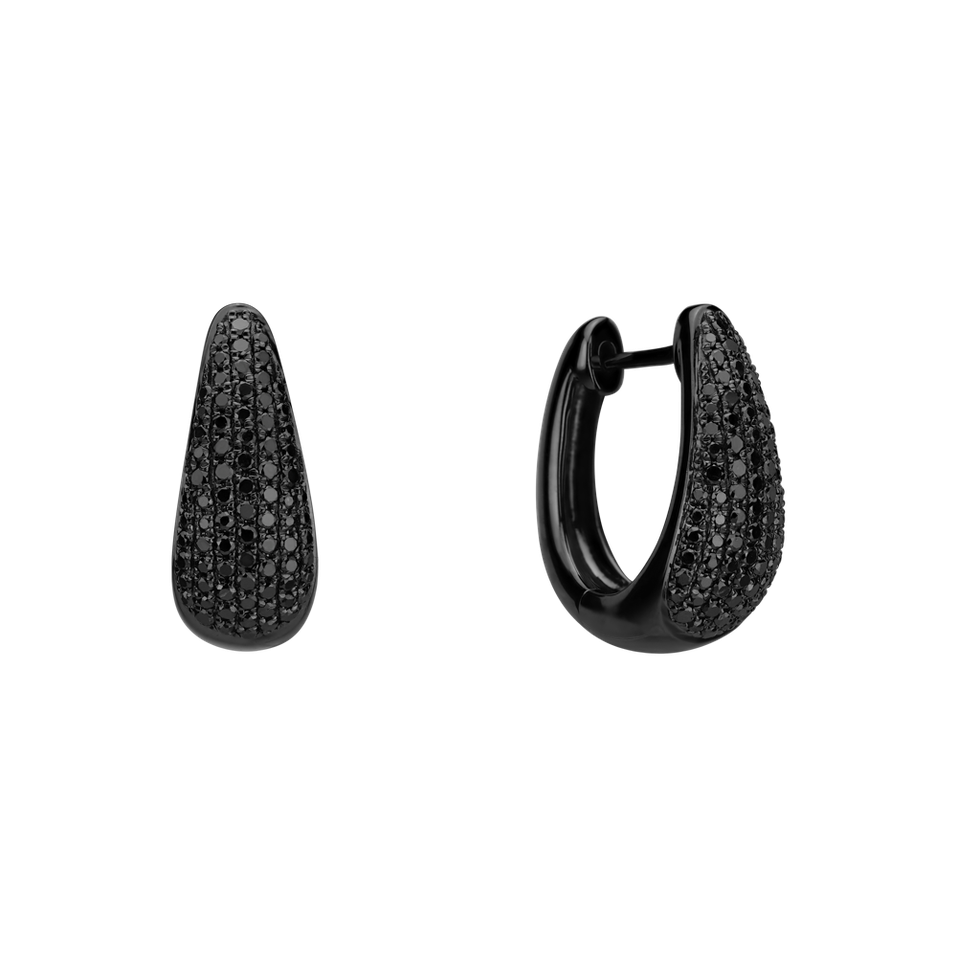 Náušnice s černými diamanty Charming Gem
