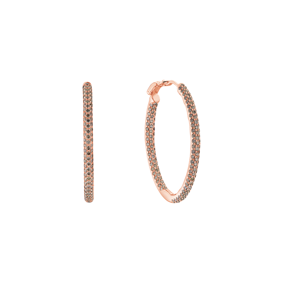 Náušnice s hnědými diamanty Moonlight Rain