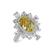 Prsten s bílými a žlutými diamanty Rose Gem3