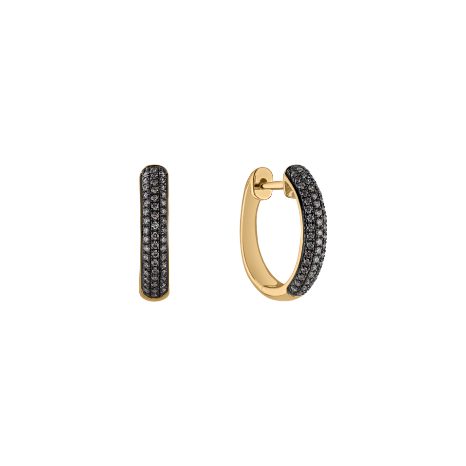 Náušnice s hnědými diamanty Eternity Melody