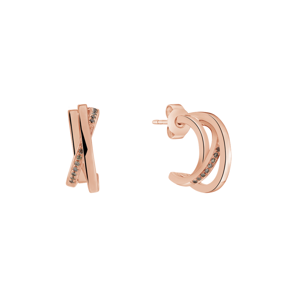 Náušnice s hnědými diamanty Infinite Dream