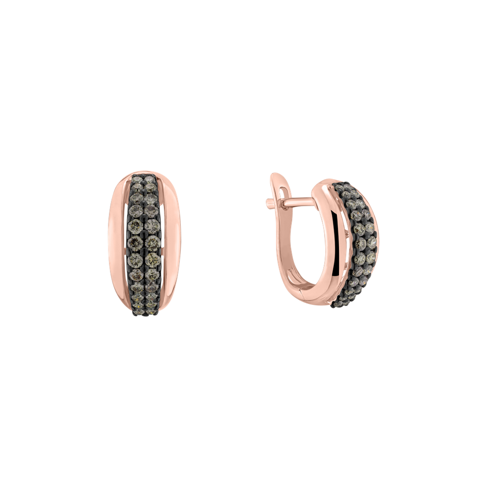 Náušnice s hnědými diamanty Sunshine Tears