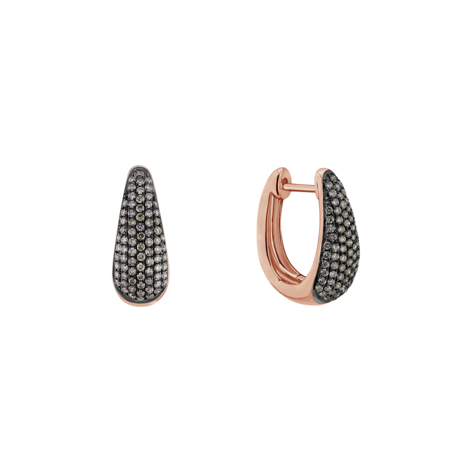 Náušnice s hnědými diamanty Charming Gem