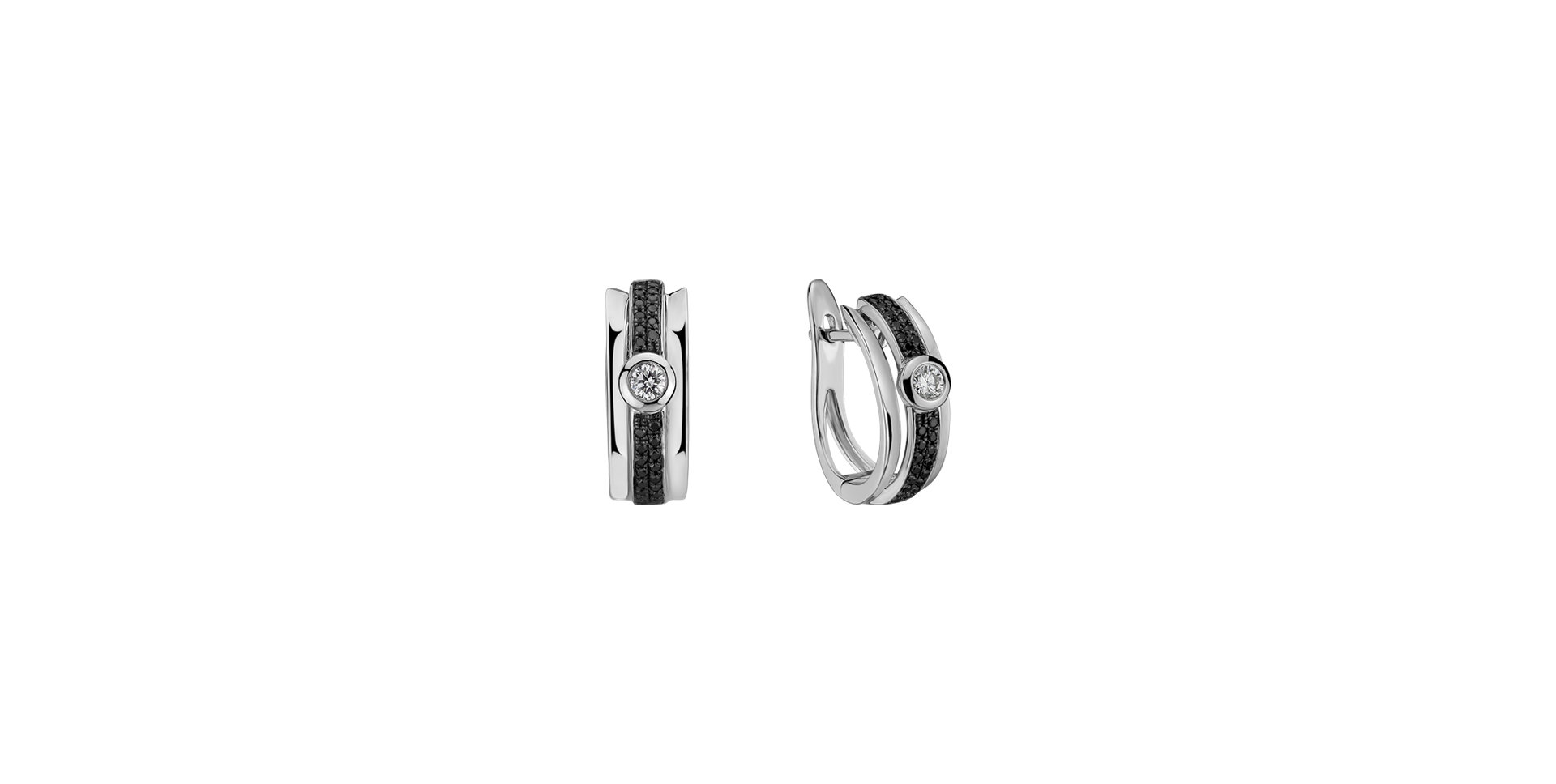 Náušnice s černými a bílými diamanty Fairytale Sparkle